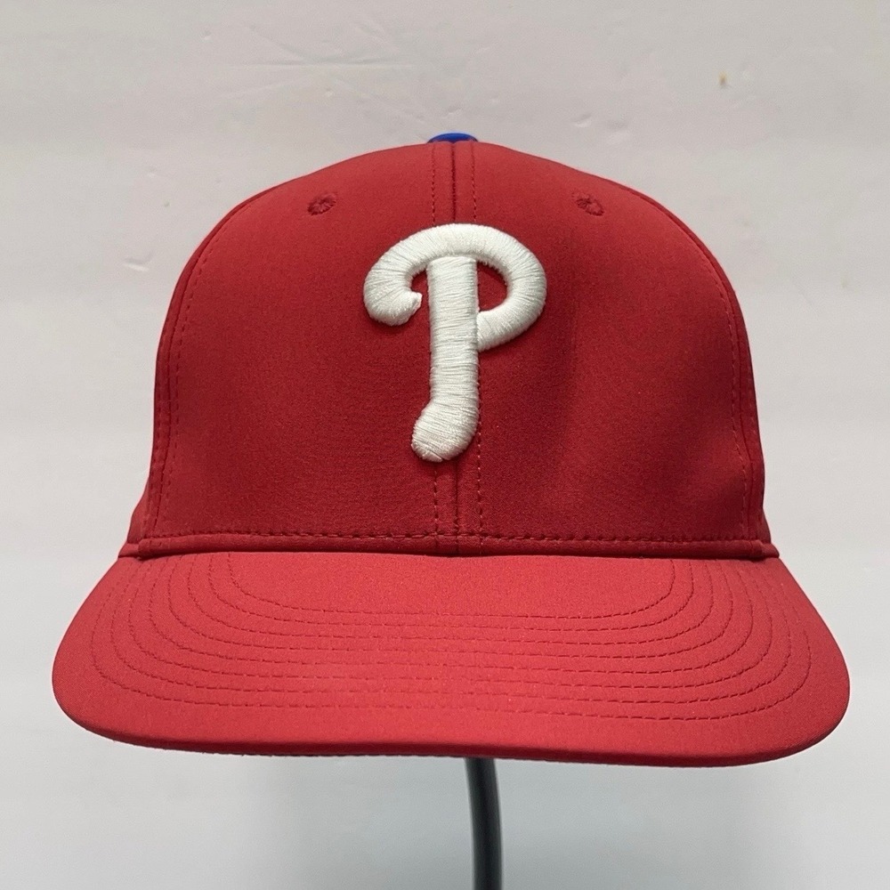 Team MLB Philadelphia Phillies Hat Men OSFM Adjustable Strap Red Solid Polyester